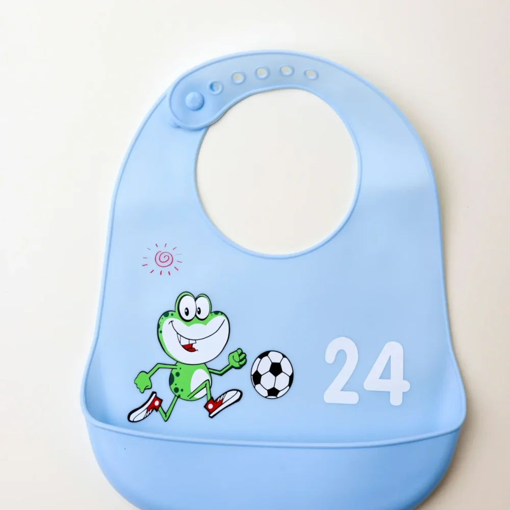 Waterproof Baby blue High Silicon Baby Bibs