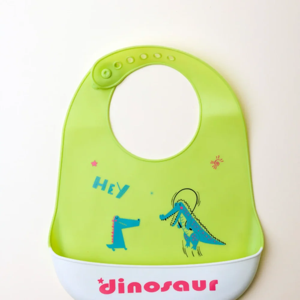 Waterproof Green High Silicon Baby Bibs