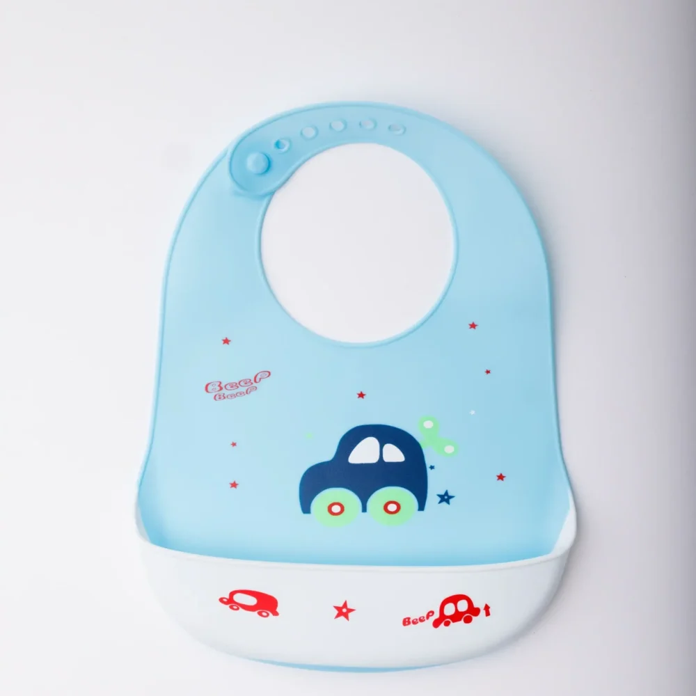 Waterproof Sky blue High Silicon Baby Bibs