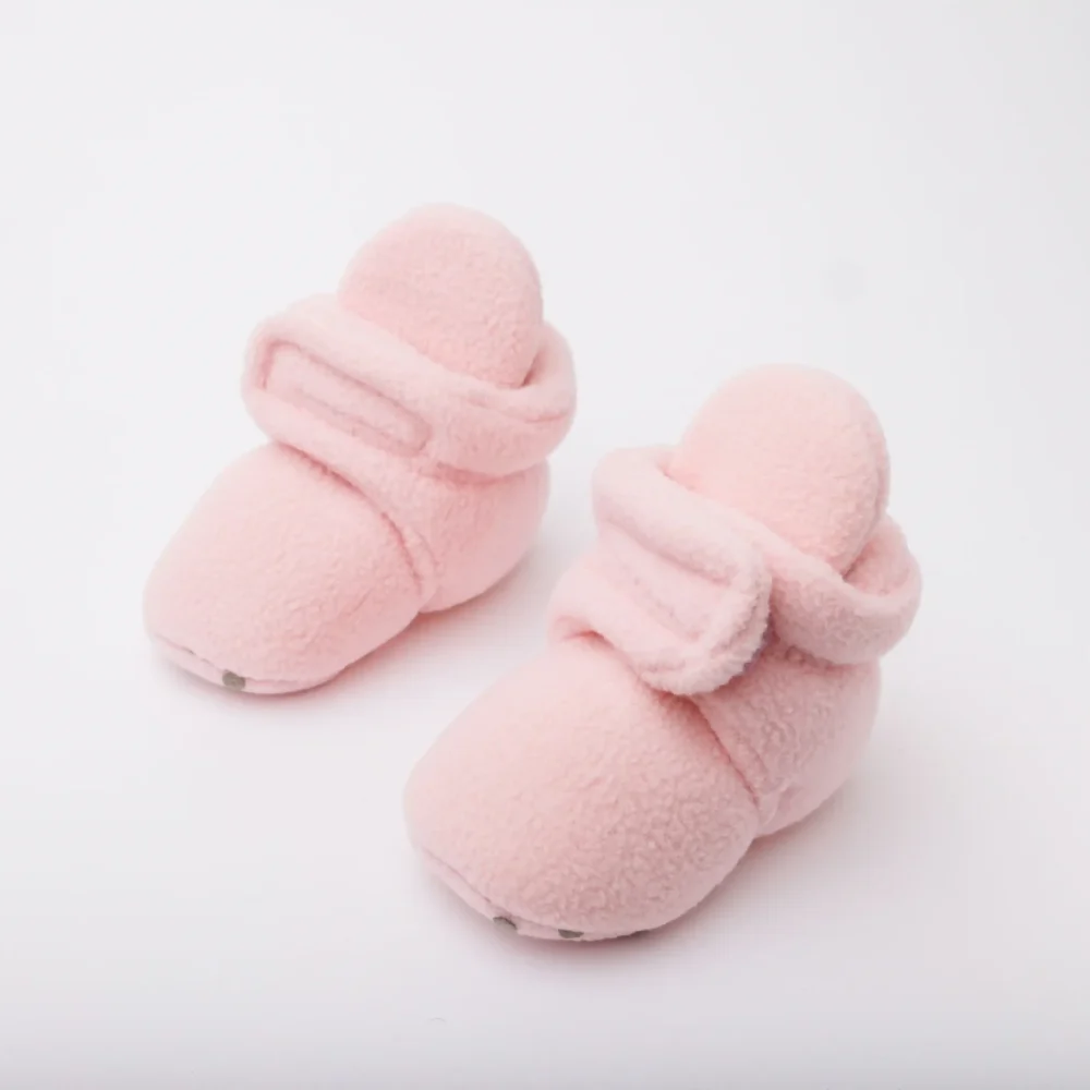 Pink Fleece Baby Booties