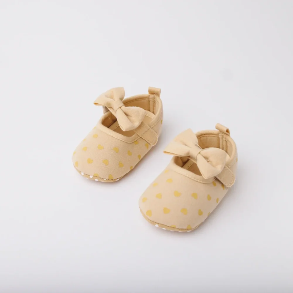 Heart Print Baby Girls Cotton Shoes
