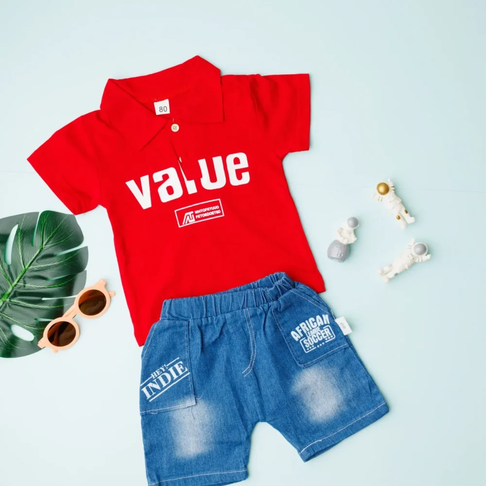 Polo T-Shirt And Denim Shorts
