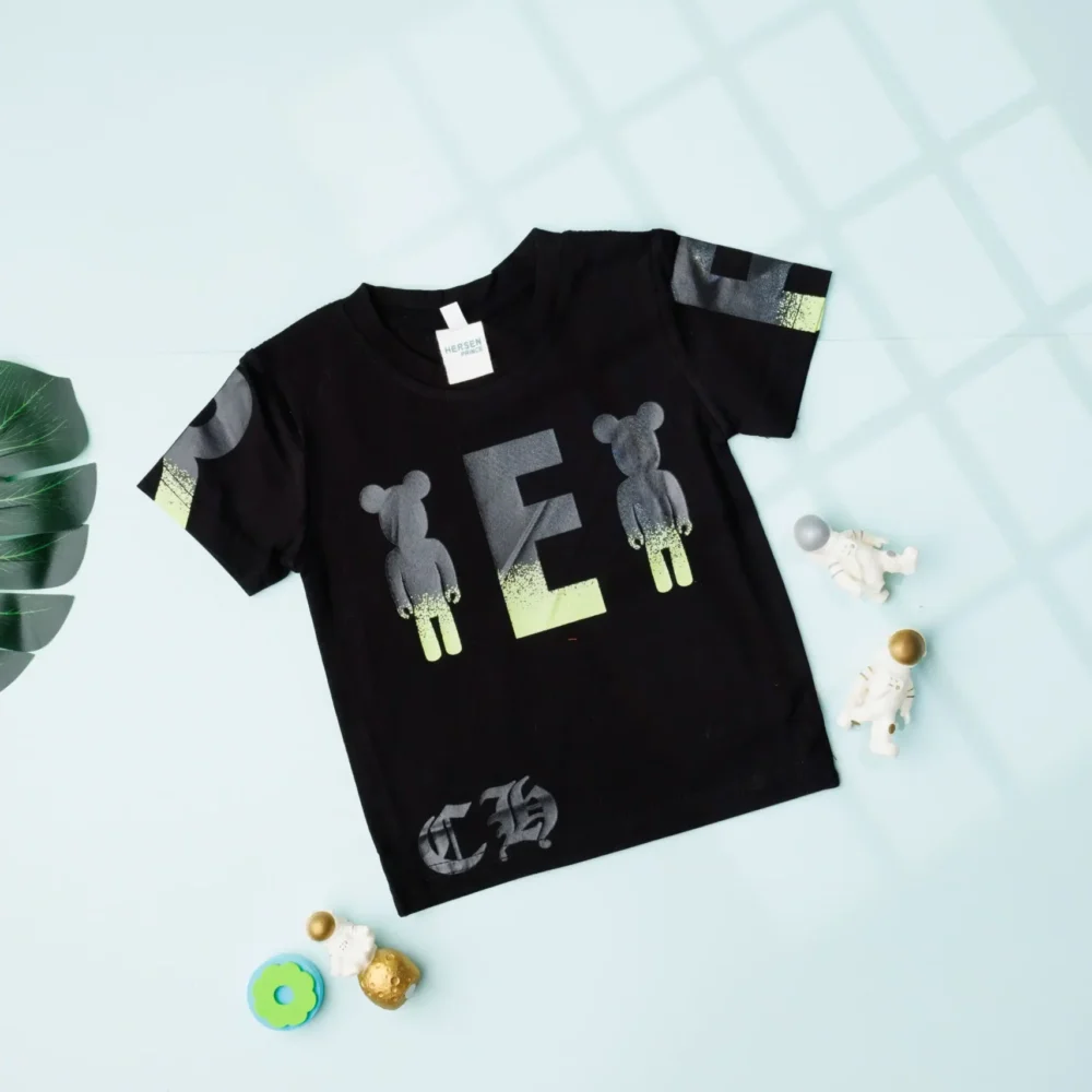 Printed Round Neck Short Sleeves Cotton T-Shirt