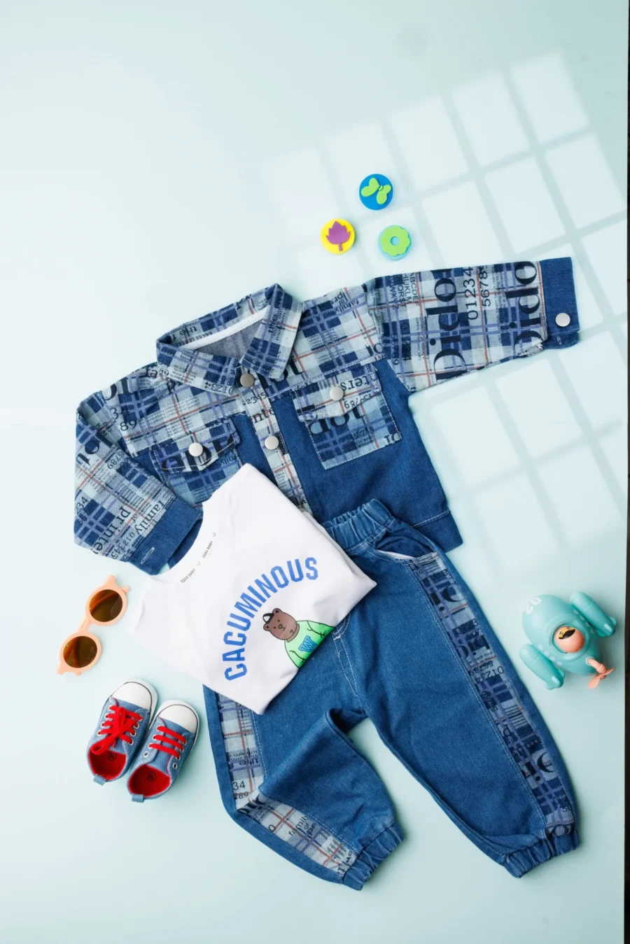 Printed Jacket Inside T-Shirt And Denim Joggers - Image 3
