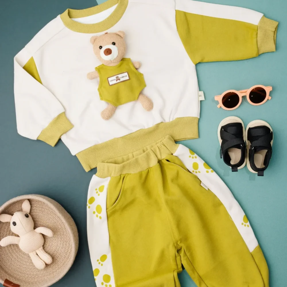 Teddy Bear Applique Sweatshirt And Jogger