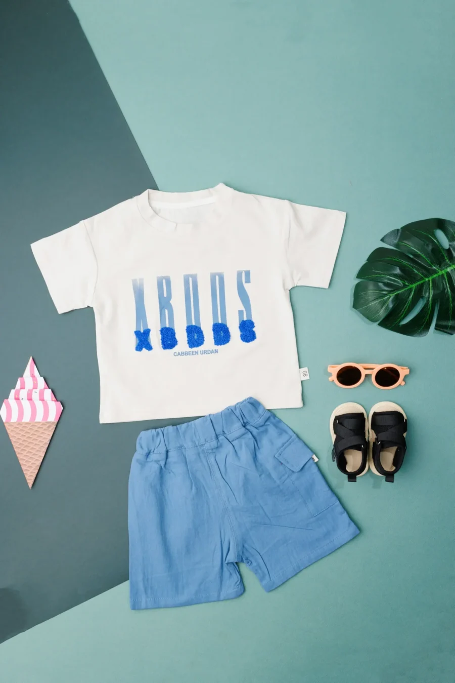 Embroidered T-Shirt And Shorts Summer Set - Image 5