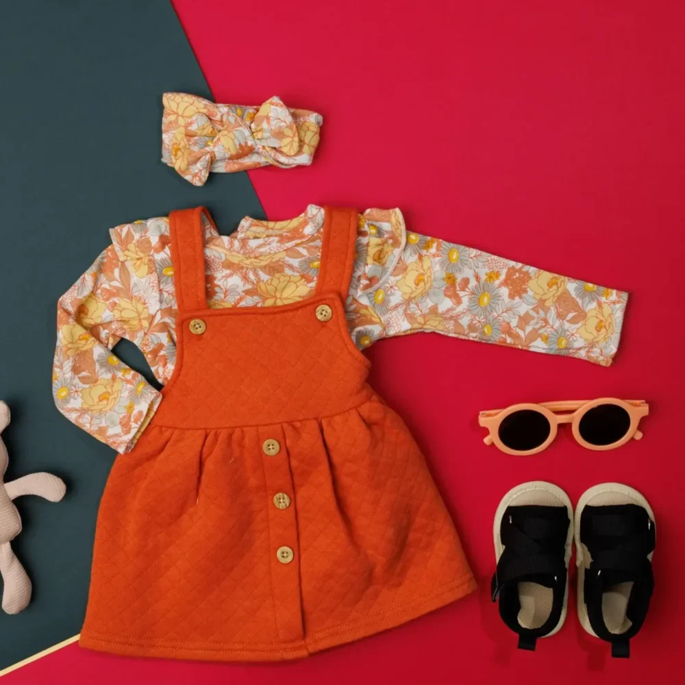 Dungaree For Girls Casual Printed Pure Cotton