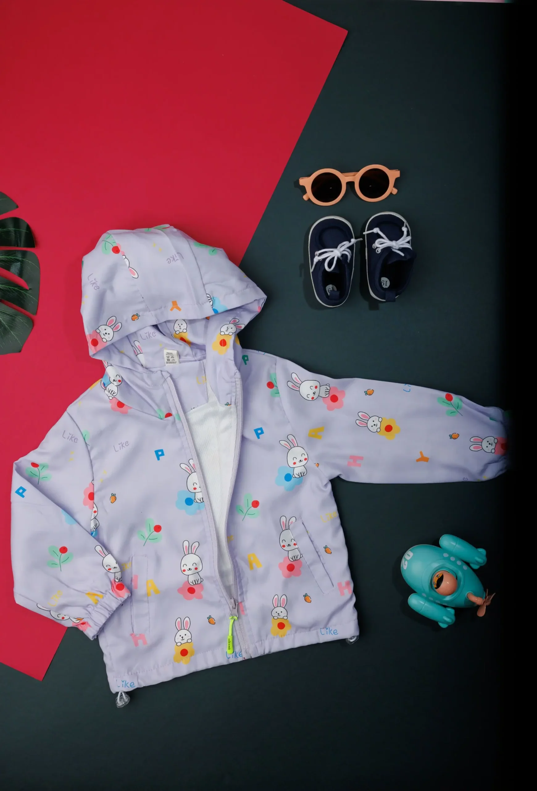 Full Sleeves Hooded Jacket Purple Rabite Print - Image 2