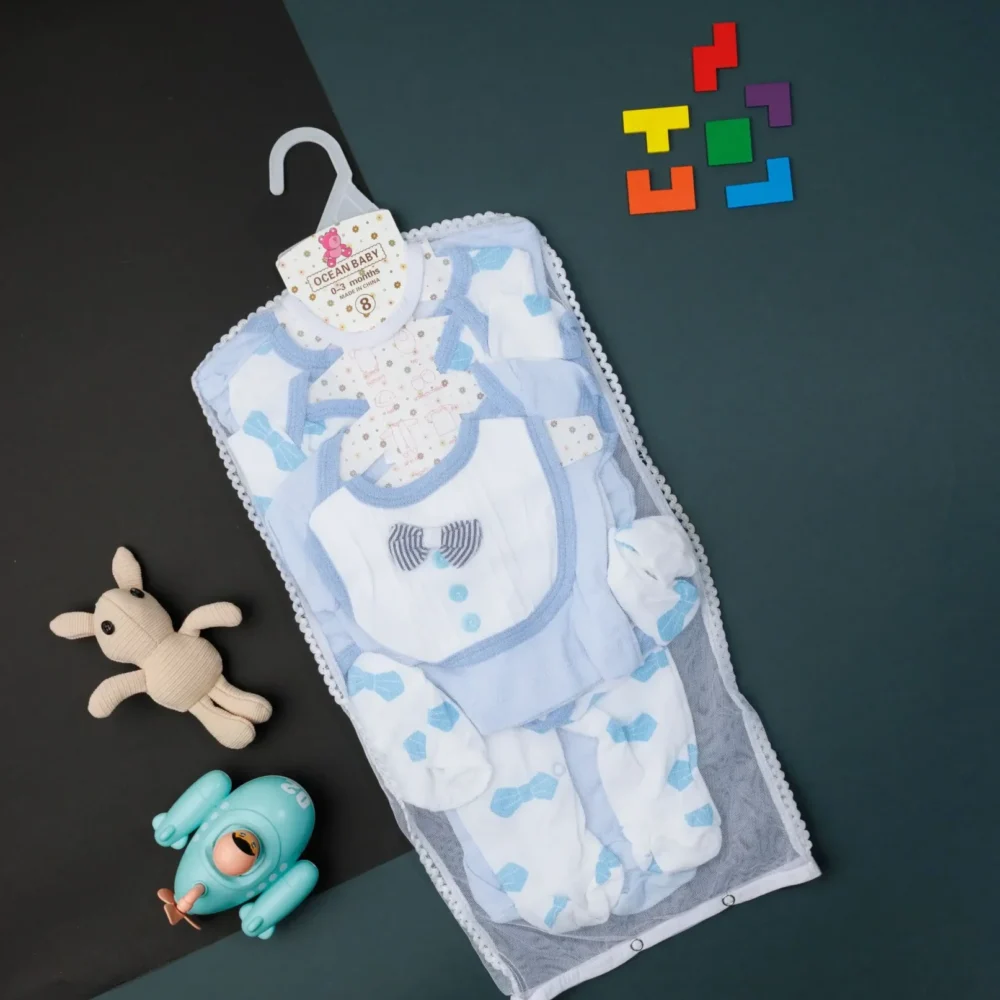 Baby organic Dark Blue cotton set of 8 pieces