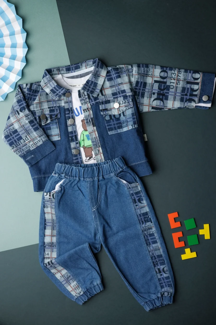 Printed Jacket Inside T-Shirt And Denim Joggers - Image 2